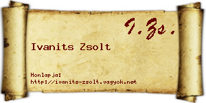 Ivanits Zsolt névjegykártya